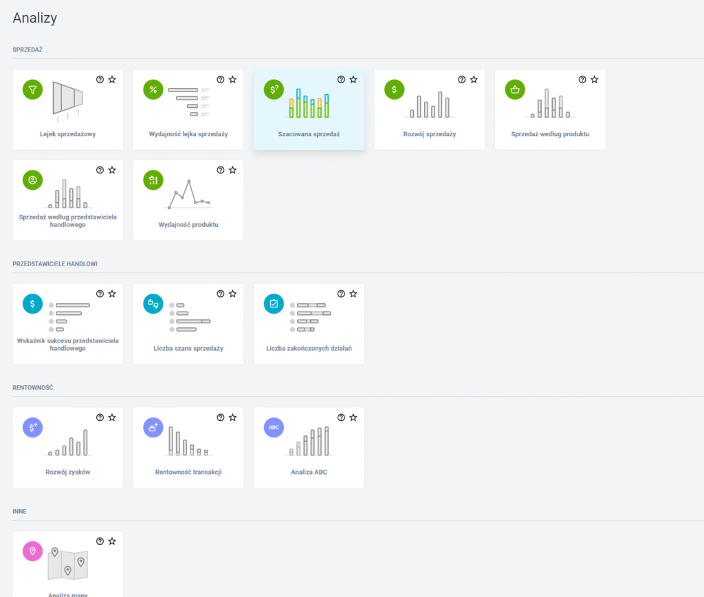 Analiza raportów w aplikacji CRM.
