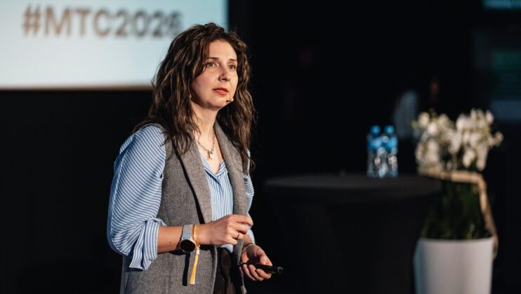prelegentka Katarzyna Leszczyńska-Bohdan podczas swojego wystąpienia na Mobile Trends Conference 2026